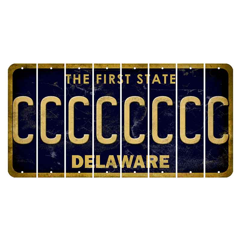 Delaware The First State Cut License Plate Strips (Set of 8) C