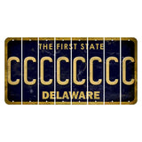 Delaware The First State Cut License Plate Strips (Set of 8) C