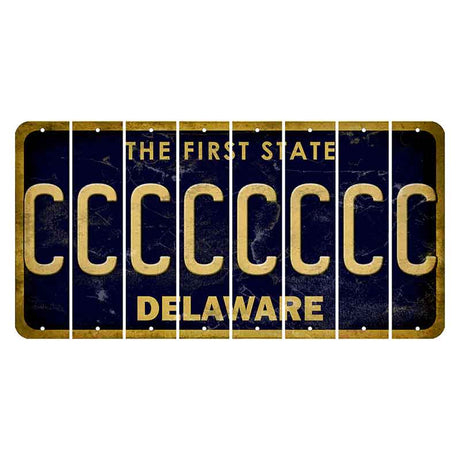 Delaware The First State Cut License Plate Strips (Set of 8) C