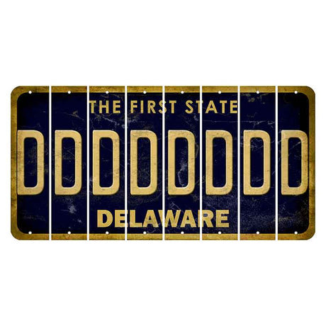Delaware The First State Cut License Plate Strips (Set of 8) D