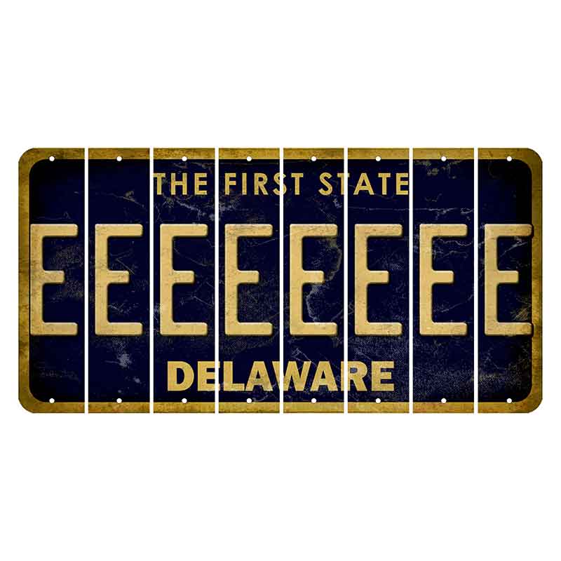 Delaware The First State Cut License Plate Strips (Set of 8) E