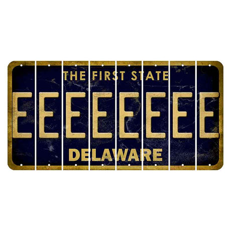 Delaware The First State Cut License Plate Strips (Set of 8) E