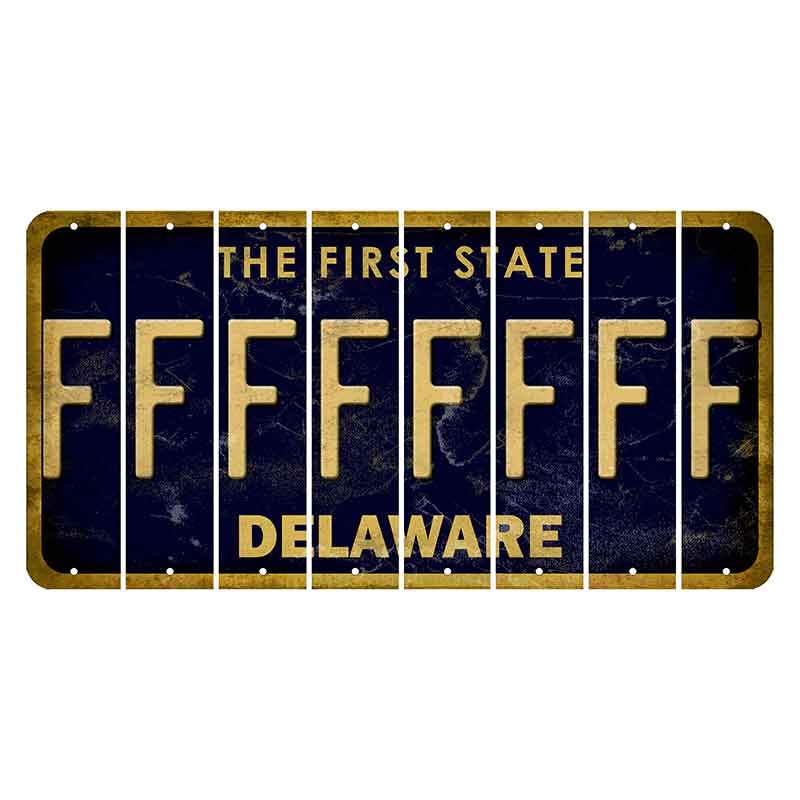 Delaware The First State Cut License Plate Strips (Set of 8) F