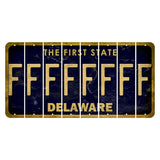 Delaware The First State Cut License Plate Strips (Set of 8) F