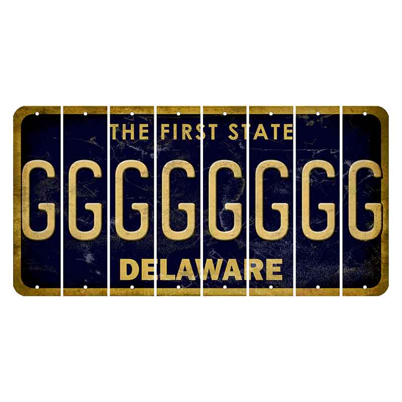 Delaware The First State Cut License Plate Strips (Set of 8) G