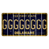 Delaware The First State Cut License Plate Strips (Set of 8) G