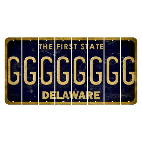 Delaware The First State Cut License Plate Strips (Set of 8) G