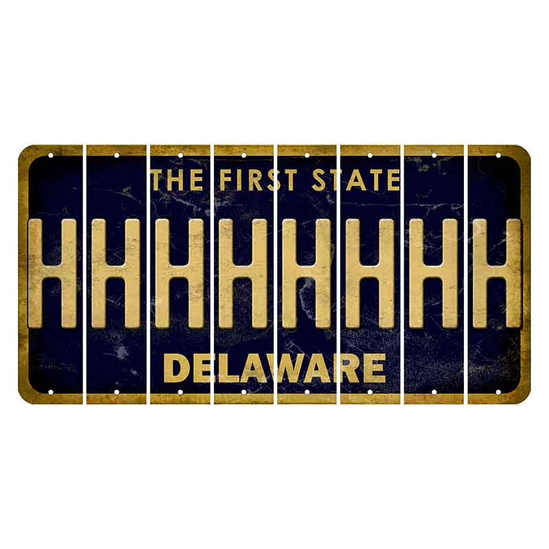 Delaware The First State Cut License Plate Strips (Set of 8) H