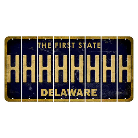 Delaware The First State Cut License Plate Strips (Set of 8) H