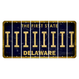 Delaware The First State Cut License Plate Strips (Set of 8) I