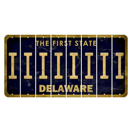 Delaware The First State Cut License Plate Strips (Set of 8) I