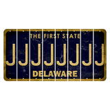 Delaware The First State Cut License Plate Strips (Set of 8) J