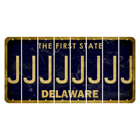 Delaware The First State Cut License Plate Strips (Set of 8) J