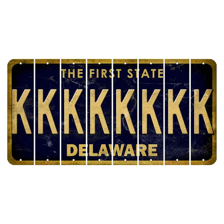Delaware The First State Cut License Plate Strips (Set of 8) K