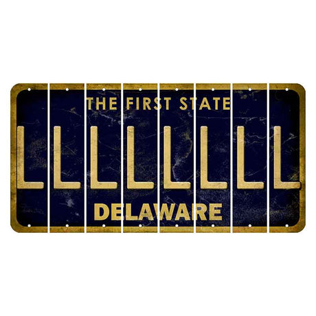 Delaware The First State Cut License Plate Strips (Set of 8) L
