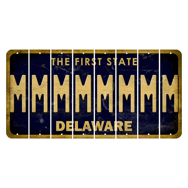 Delaware The First State Cut License Plate Strips (Set of 8) M