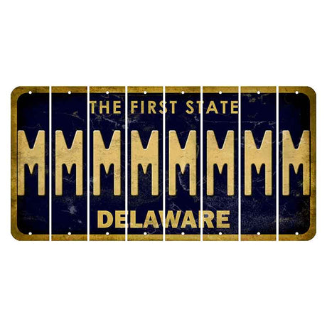 Delaware The First State Cut License Plate Strips (Set of 8) M