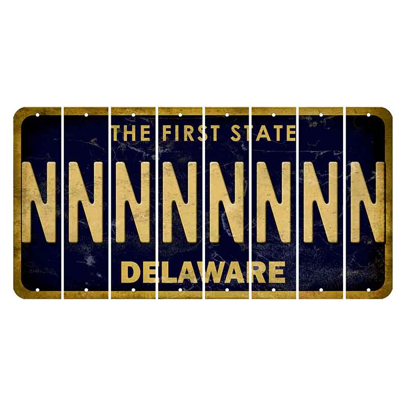 Delaware The First State Cut License Plate Strips (Set of 8) N