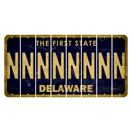 Delaware The First State Cut License Plate Strips (Set of 8) N