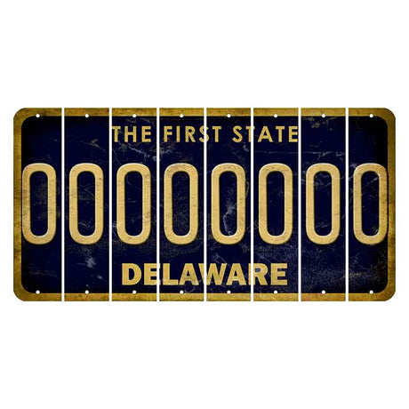 Delaware The First State Cut License Plate Strips (Set of 8) O