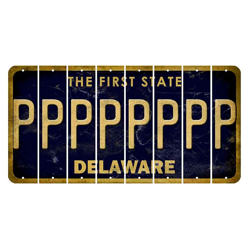 Delaware The First State Cut License Plate Strips (Set of 8) P