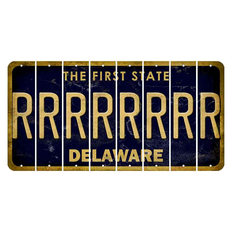 Delaware The First State Cut License Plate Strips (Set of 8) R
