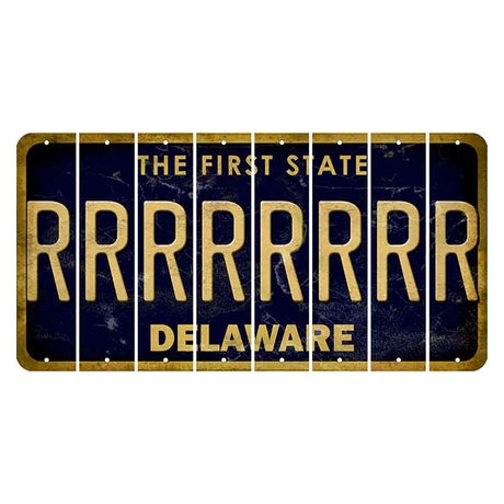 Delaware The First State Cut License Plate Strips (Set of 8) R
