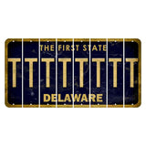 Delaware The First State Cut License Plate Strips (Set of 8) T