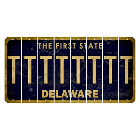 Delaware The First State Cut License Plate Strips (Set of 8) T