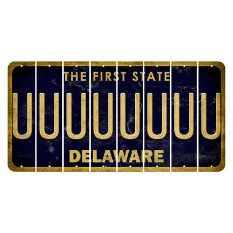 Delaware The First State Cut License Plate Strips (Set of 8) U