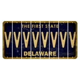 Delaware The First State Cut License Plate Strips (Set of 8) V