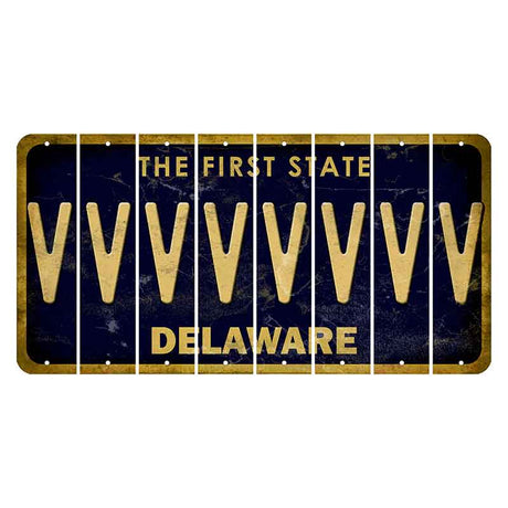 Delaware The First State Cut License Plate Strips (Set of 8) V
