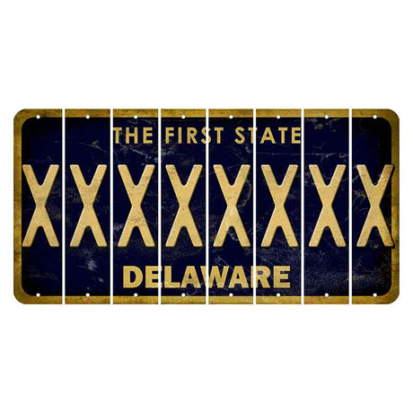 Delaware The First State Cut License Plate Strips (Set of 8) X