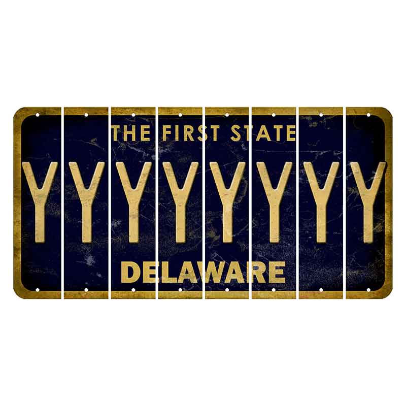 Delaware The First State Cut License Plate Strips (Set of 8) Y