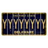 Delaware The First State Cut License Plate Strips (Set of 8) Y