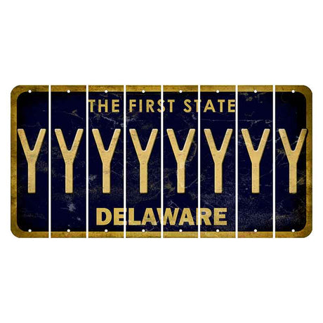 Delaware The First State Cut License Plate Strips (Set of 8) Y
