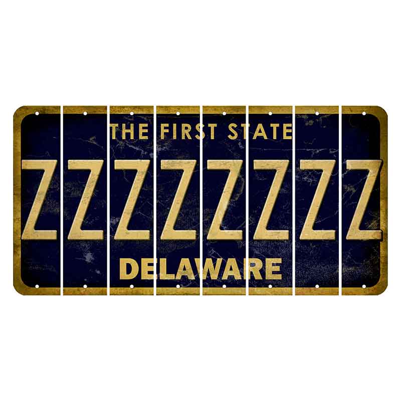 Delaware The First State Cut License Plate Strips (Set of 8) Z