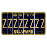 Delaware The First State Cut License Plate Strips (Set of 8) Z