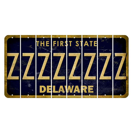 Delaware The First State Cut License Plate Strips (Set of 8) Z