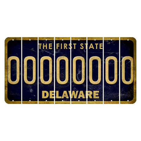 Delaware The First State Cut License Plate Strips (Set of 8) 0