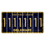 Delaware The First State Cut License Plate Strips (Set of 8) 1