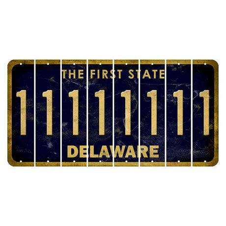 Delaware The First State Cut License Plate Strips (Set of 8) 1