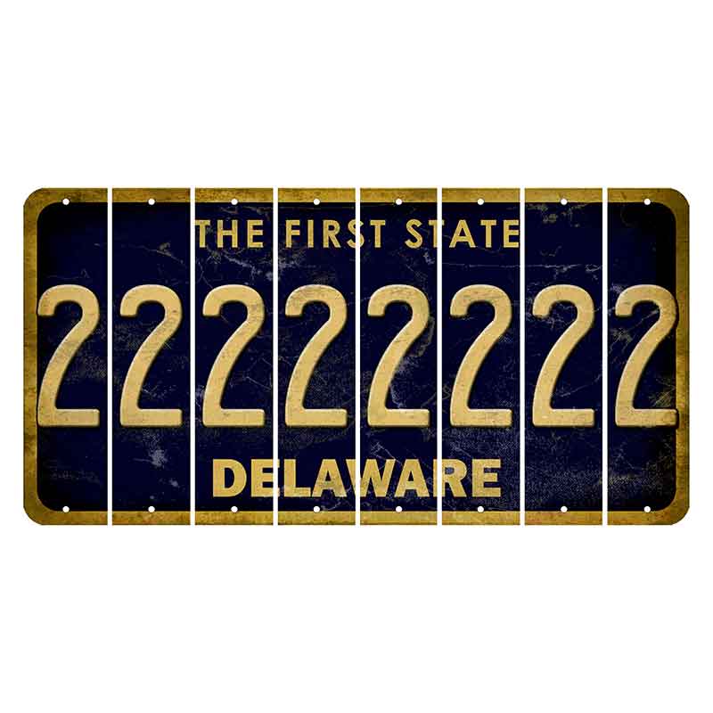 Delaware The First State Cut License Plate Strips (Set of 8) 2