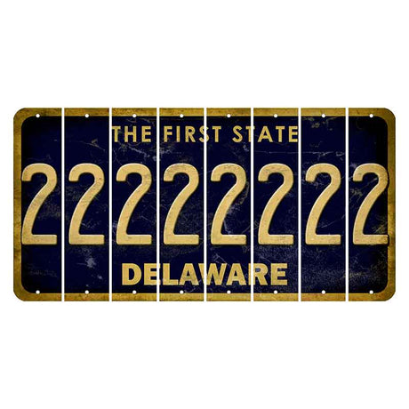 Delaware The First State Cut License Plate Strips (Set of 8) 2