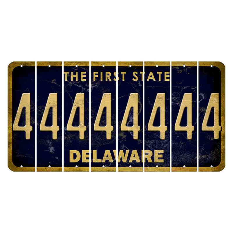 Delaware The First State Cut License Plate Strips (Set of 8) 4