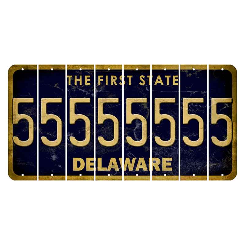 Delaware The First State Cut License Plate Strips (Set of 8) 5