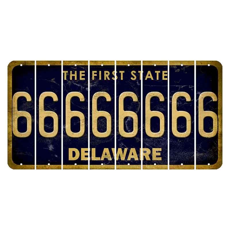Delaware The First State Cut License Plate Strips (Set of 8) 6