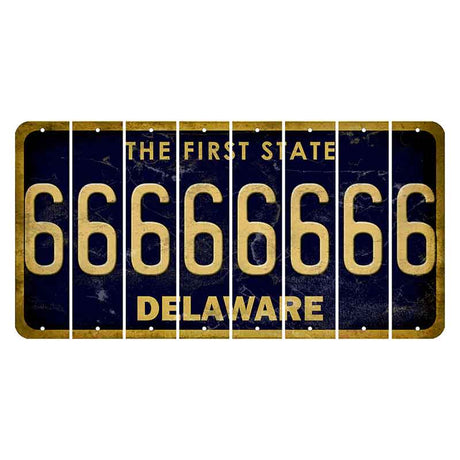 Delaware The First State Cut License Plate Strips (Set of 8) 6