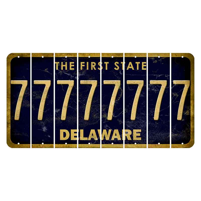 Delaware The First State Cut License Plate Strips (Set of 8) 7