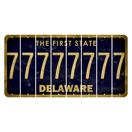 Delaware The First State Cut License Plate Strips (Set of 8) 7